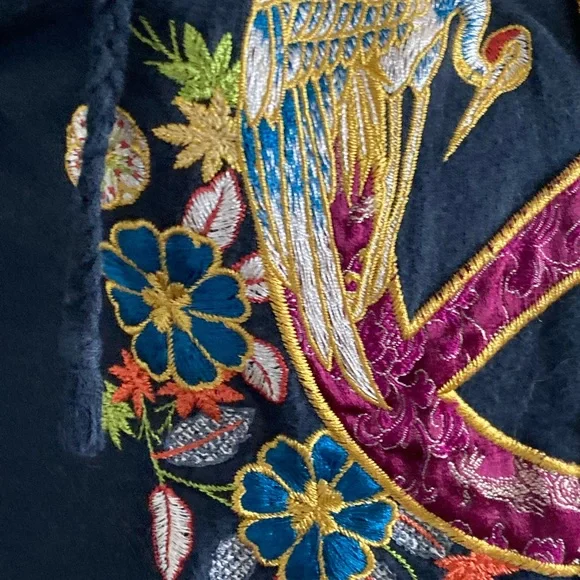 Lucky Brand Embroidered Black Zip-up Hoodie with Peace Symbol XS - Picture 3 of 8